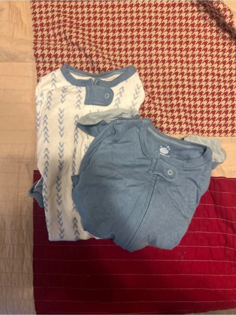 cloud island Blue and White Footed One-Piece Sleepers - 2 Pack